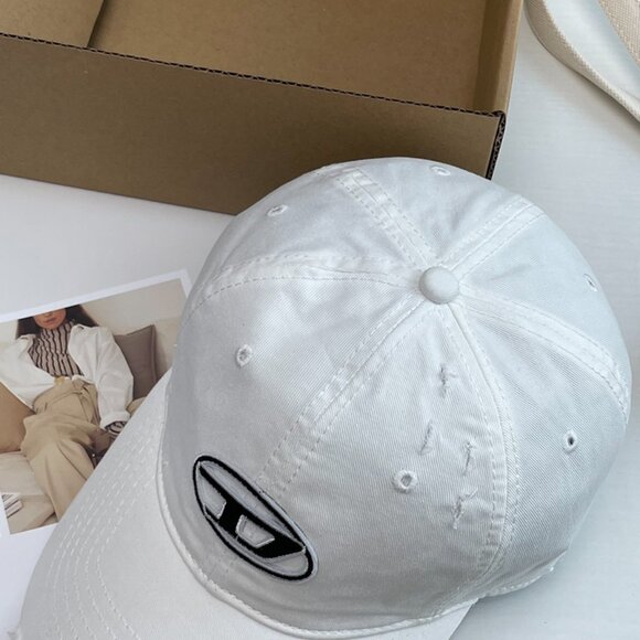 Diesel White Simple Baseball Cap - Picture 3 of 5